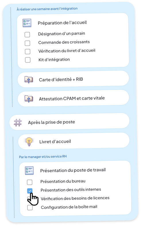 le module softy pour l'onboarding d'un nouveau collaborateur