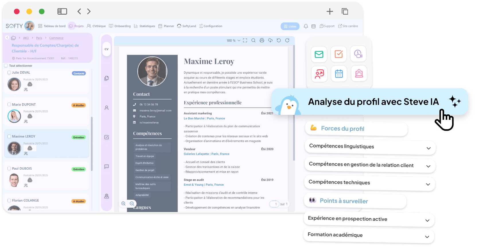 Résumez le profil de votre candidat par rapport à votre offre d'emploi, avec l'IA by Softy