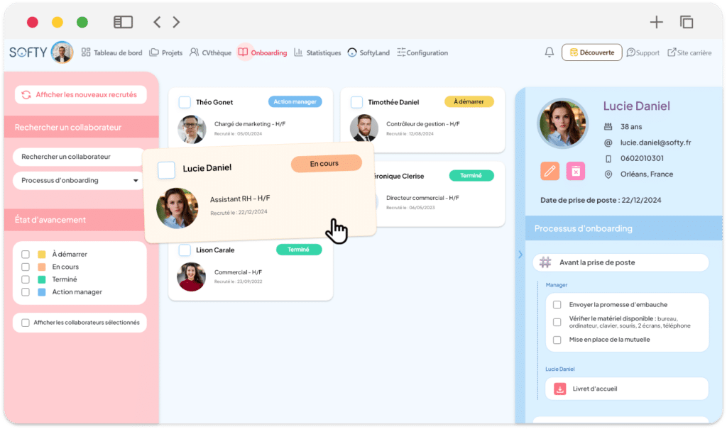 gestion du onboarding et outil de recrutement