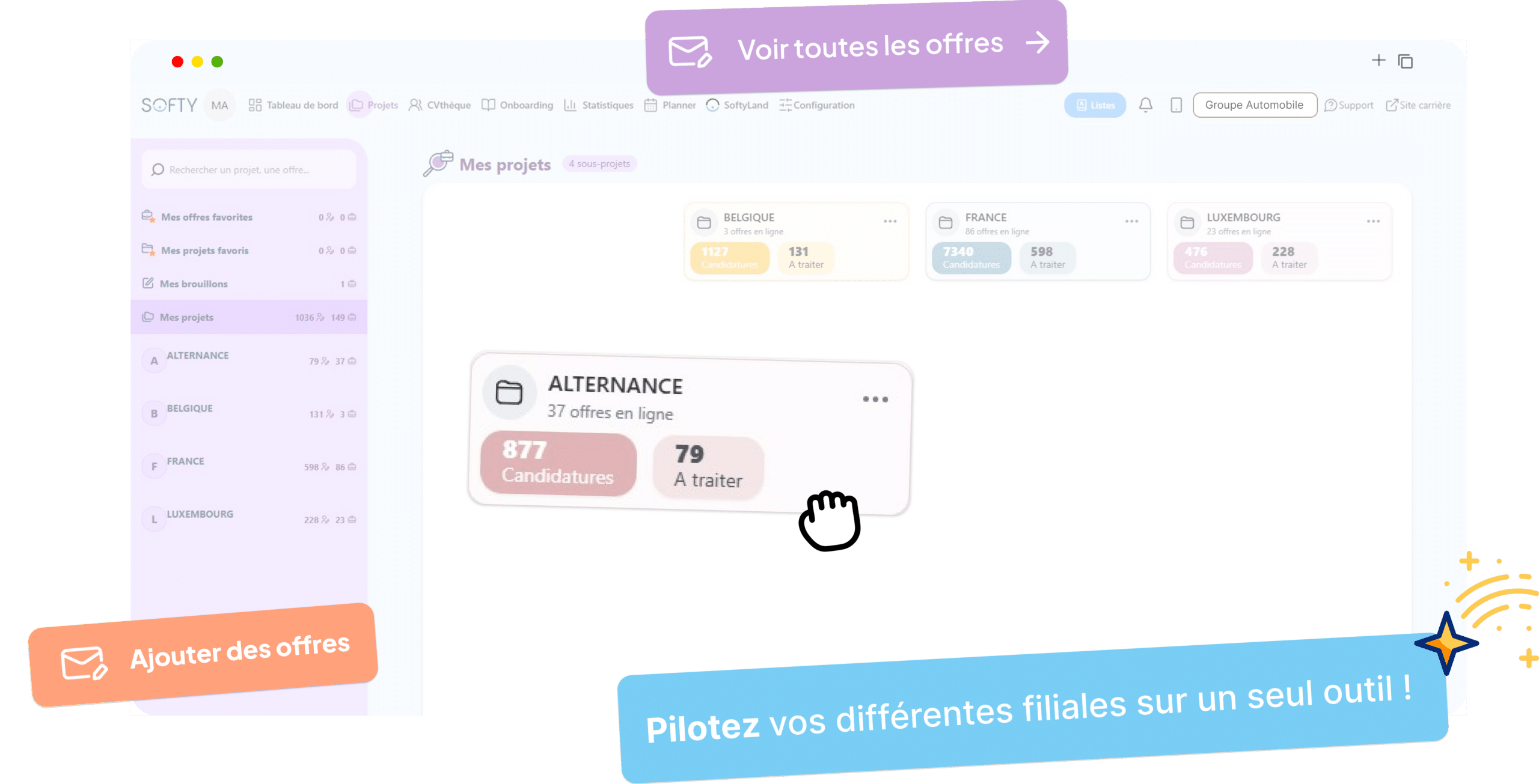 recrutement dans l'automobile avec l'ATS Softy