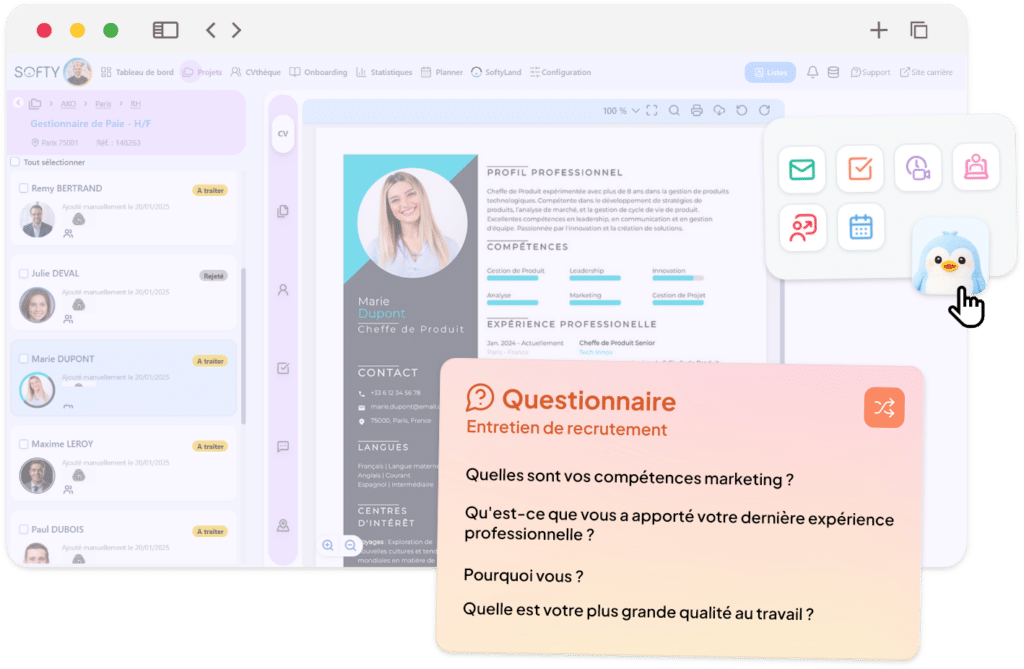 gérez les entretiens de recrutements avec l'IA de Softy